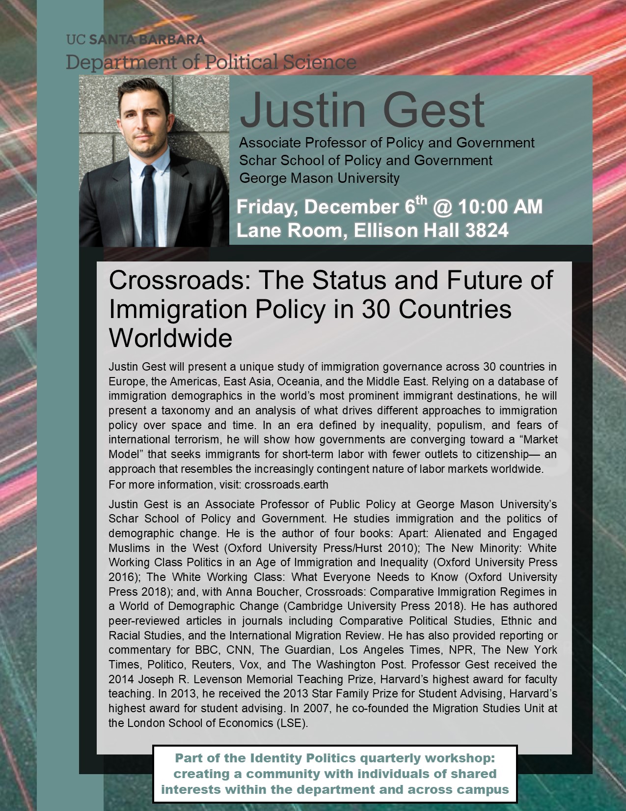 Guest Speaker: Justin Gest, George Mason University Event Image