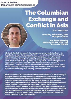 The Columbian Exchange and Conflict in Asia
